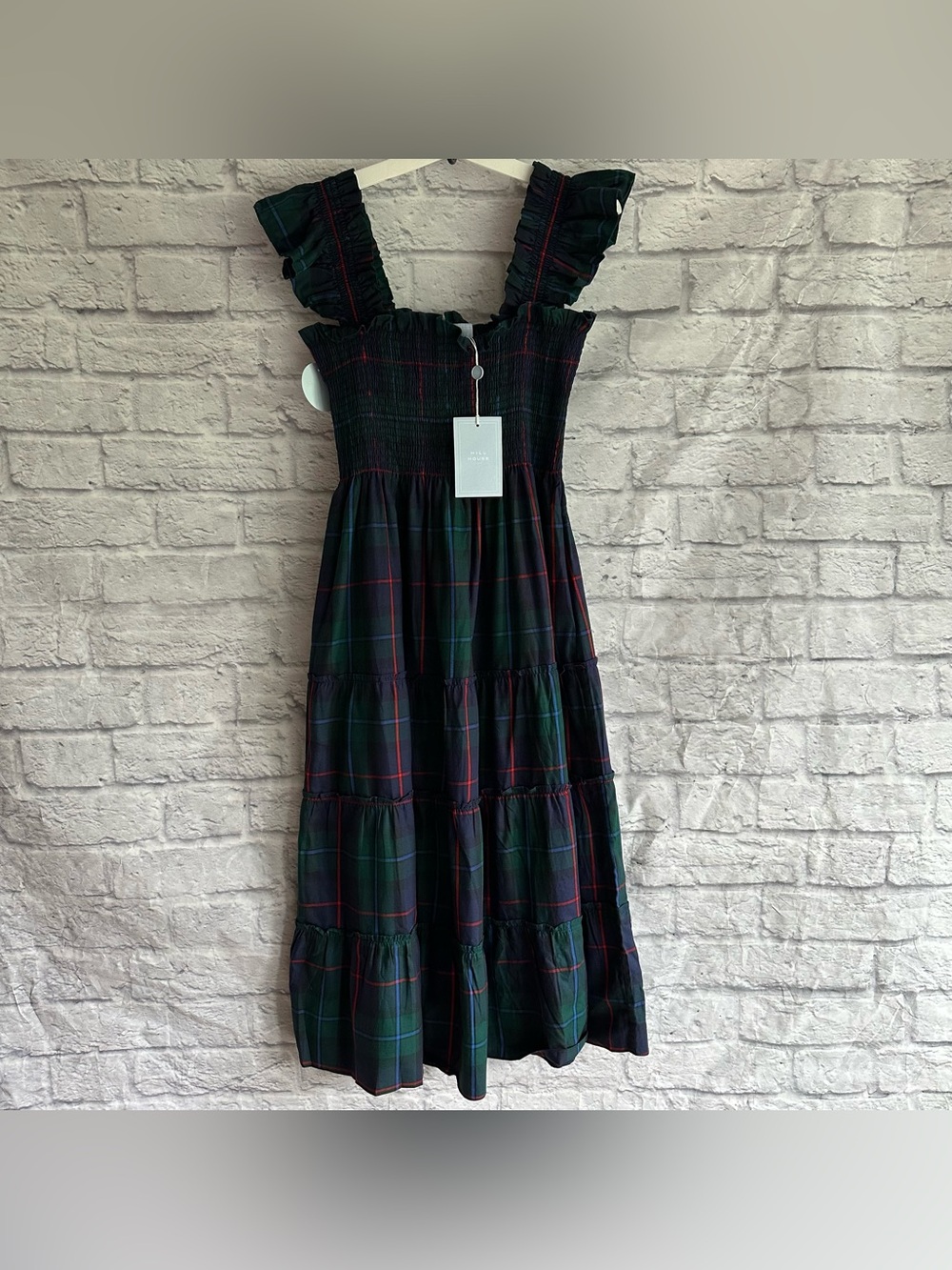 NEW WITH TAGS HILL HOUSE HOMES ELLIE NAP DRESS MIDNIGHT TARTAN LARGE L
